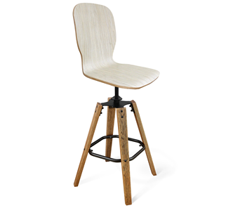 Барный стул SHT-ST15-1/S93 (дуб выбеленный/брашированный коричневый/черный муар) в Артеме