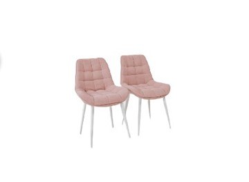 Комплект из 2-х обеденных стульев Brendoss Комфорт розовый белые ножки в Уссурийске