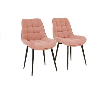 Комплект из 2-х  мягких стульев для кухни Комфорт розовый черные ножки во Владивостоке - предосмотр