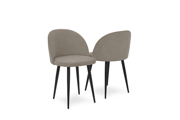 Комплект из 2-х кухонных стульев Лайт бежевый черные ножки в Артеме - изображение 1