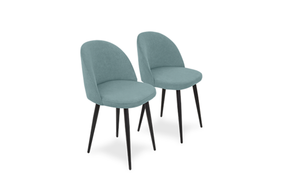 Комплект из 2-х обеденных стульев Лайт мятный черные ножки в Уссурийске - изображение