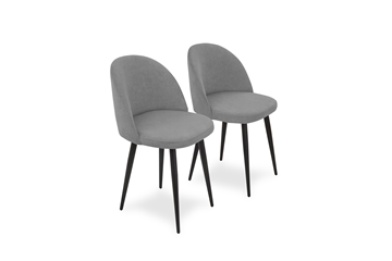 Комплект из 2-х обеденных стульев Лайт серый черные ножки в Уссурийске