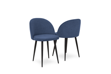 Комплект из 2-х обеденных стульев Лайт синий черные ножки во Владивостоке - предосмотр 1