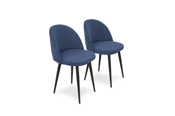 Комплект из 2-х обеденных стульев Лайт синий черные ножки во Владивостоке - изображение