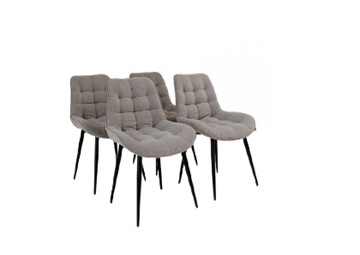 Комплект из 4-х  мягких стульев для кухни Комфорт серый черные ножки в Артеме