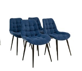 Комплект из 4-х кухонных стульев Brendoss Комфорт синий черные ножки в Уссурийске