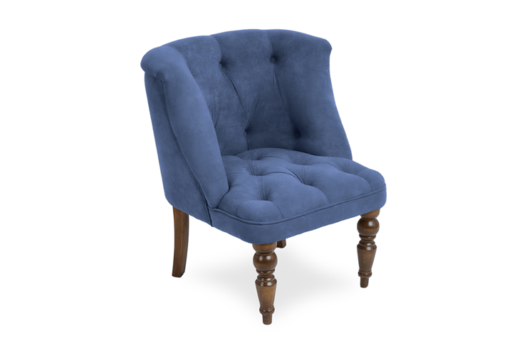 Мягкое кресло Бриджит синий ножки коричневые во Владивостоке - изображение 1