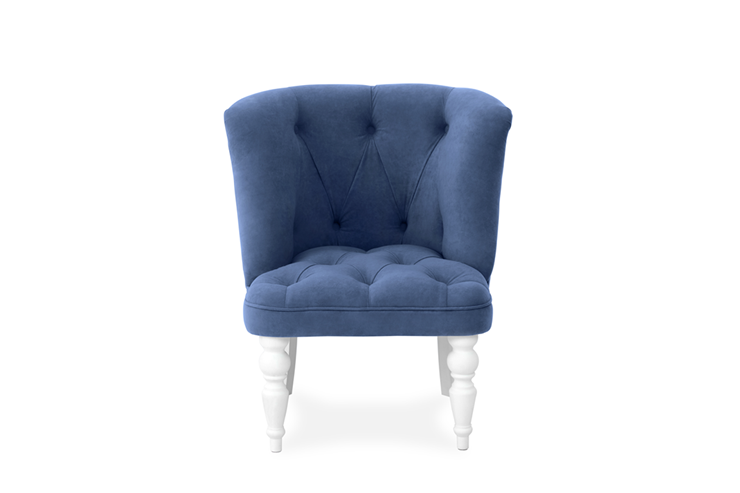 Кресло на ножках Бриджит синий ножки белые в Артеме - изображение 1