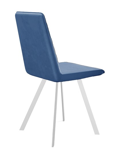 Кухонный стул 202, микровелюр B8 blue, ножки белые во Владивостоке - изображение 2