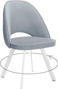 Обеденный стул 228 Поворотный, Микровелюр Z46 перламутр / опоры белые в Артеме