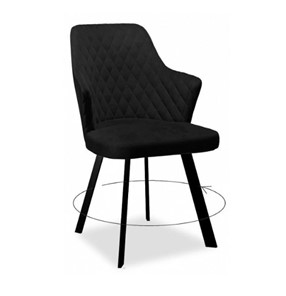Обеденный стул 245 Поворотный, Микровелюр К21 Черный  / опоры черные в Артеме