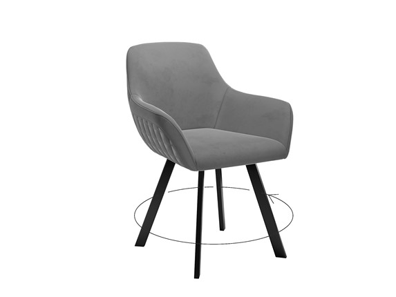 Кухонный стул 248 Поворотный, Микровелюр Z28 Темно-серый/черный в Уссурийске - изображение