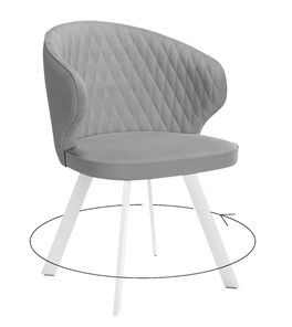 Обеденный стул 249 Поворотный, Микровелюр B22 Grey / опоры белые в Уссурийске
