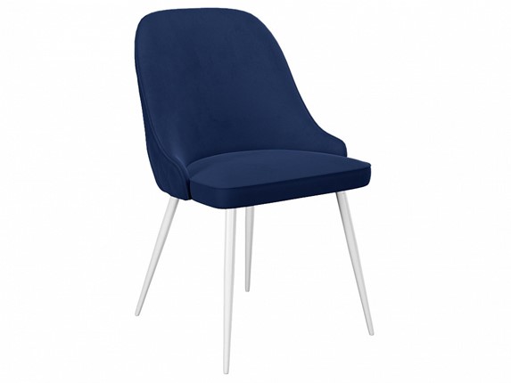 Мягкий стул 256, микровелюр К17 синий, ножки белые во Владивостоке - изображение