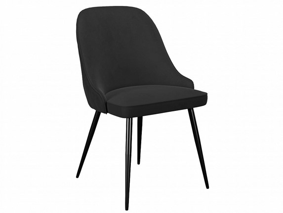Мягкий стул 256, микровелюр К21 черный, ножки черные во Владивостоке - изображение