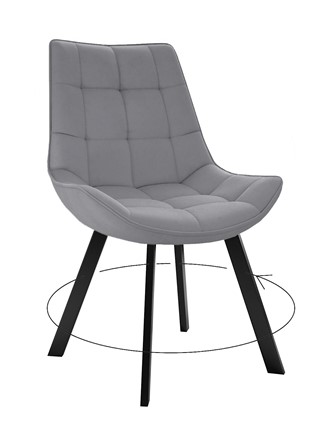 Обеденный стул 263 Поворотный, Микровелюр B22 Grey / опоры черные в Уссурийске - изображение