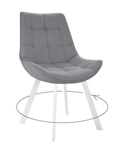 Обеденный стул 263 Поворотный, Микровелюр B22 Grey / опоры белые в Уссурийске