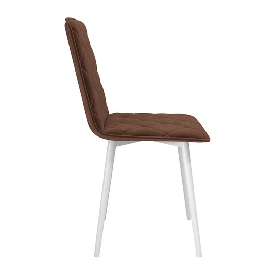 Обеденный стул Антика, велюр тенерифе шоколад/Цвет металл белый в Артеме - изображение 2