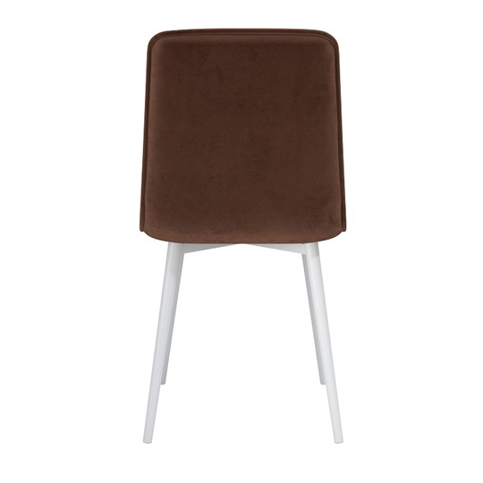 Обеденный стул Антика, велюр тенерифе шоколад/Цвет металл белый в Артеме - изображение 3