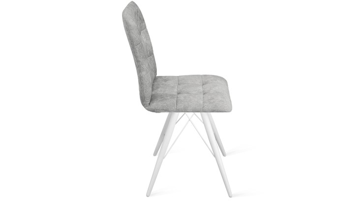 Обеденный стул Аспен К3 (Белый матовый/Микровелюр Wellmart Silver) во Владивостоке - изображение 1