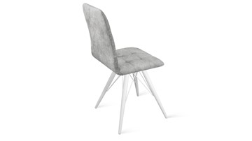 Обеденный стул Аспен К3 (Белый матовый/Микровелюр Wellmart Silver) в Артеме - предосмотр 2