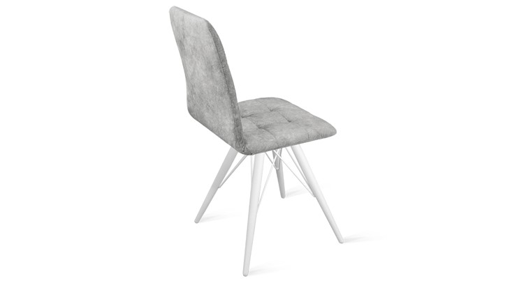 Обеденный стул Аспен К3 (Белый матовый/Микровелюр Wellmart Silver) в Артеме - изображение 2