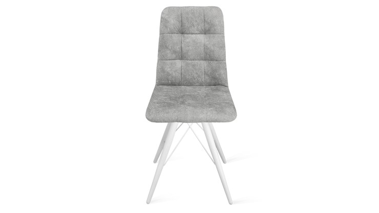 Обеденный стул Аспен К3 (Белый матовый/Микровелюр Wellmart Silver) в Артеме - изображение 3
