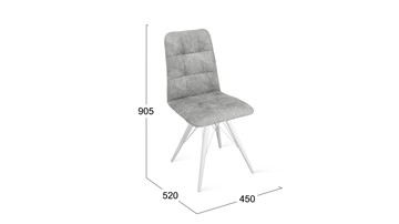 Обеденный стул Аспен К3 (Белый матовый/Микровелюр Wellmart Silver) во Владивостоке - предосмотр 5