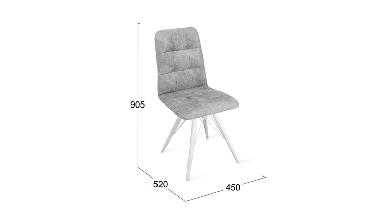 Обеденный стул Аспен К3 (Белый матовый/Микровелюр Wellmart Silver) во Владивостоке - изображение 5