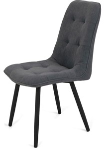 Обеденный стул Бакарди, ноги черные круглые R32/велюр T177 Графит в Артеме