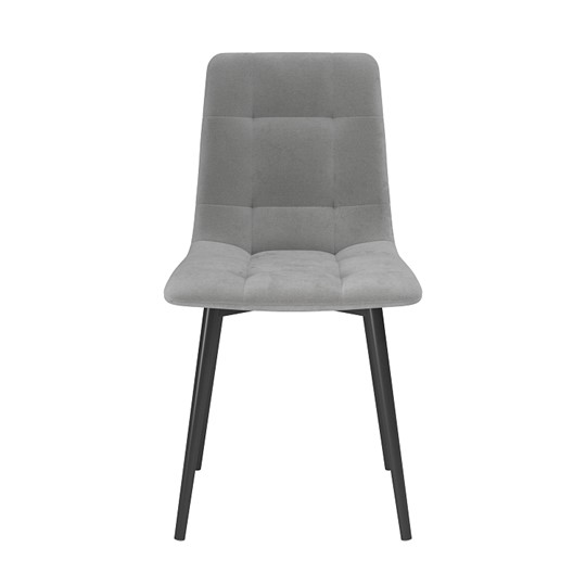 Обеденный стул Белла, велюр тенерифе грей/Цвет металл черный в Уссурийске - изображение 1