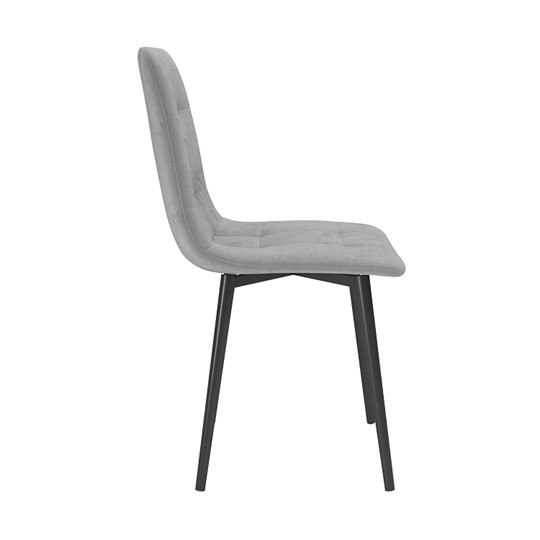 Обеденный стул Белла, велюр тенерифе грей/Цвет металл черный в Артеме - изображение 2