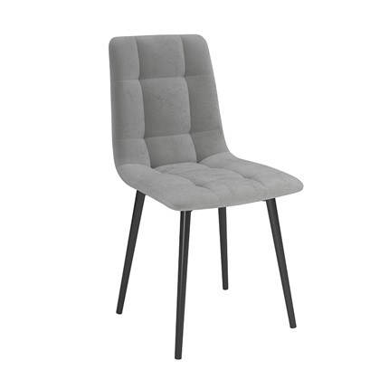 Обеденный стул Белла, велюр тенерифе грей/Цвет металл черный в Уссурийске - изображение
