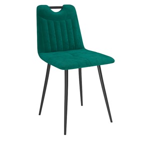 Обеденный стул Брандо, велюр тенерифе изумруд/Цвет металл черный в Артеме - предосмотр
