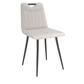 Обеденный стул Брандо, велюр тенерифе крем/Цвет металл черный в Артеме