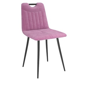 Обеденный стул Брандо, велюр тенерифе розовый/Цвет металл черный в Уссурийске
