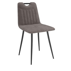Обеденный стул Брандо, велюр тенерифе стоун/Цвет металл черный в Артеме