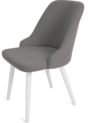 Обеденный стул Даниэлла, ноги белые круглые XXL (R38)/велюр T180 Светло-серый во Владивостоке - изображение