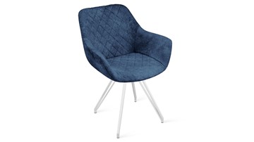 Кухонный стул Дастин К4 (Белый матовый/Микровелюр Wellmart Blue) в Артеме - предосмотр