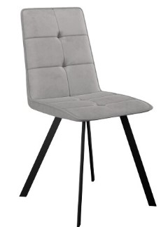 Обеденный стул DikLine 280 Микровелюр B22 Grey ножки черные в Уссурийске - изображение