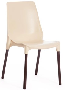 Обеденный стул GENIUS (mod 75) 46x56x84 бежевый/коричневые ножки арт.19662 во Владивостоке