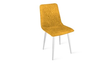 Обеденный стул Хьюго К1С (Белый матовый/Микровелюр Wellmart Yellow) во Владивостоке