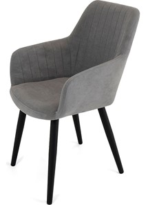 Обеденный стул Кампари (Светло-серый Т180/ноги черные) в Уссурийске