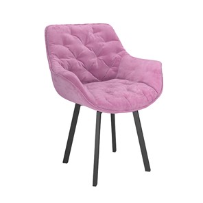 Кухонный стул Квинта, велюр тенерифе розовый/Цвет металл черный во Владивостоке - предосмотр