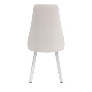 Обеденный стул Лион, велюр тенерифе крем/Цвет металл белый в Артеме - предосмотр 3