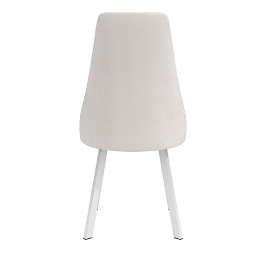 Обеденный стул Лион, велюр тенерифе крем/Цвет металл белый в Артеме - изображение 3