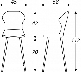 Обеденный стул Марио барный(Изумрудный Т189/ноги черные) в Артеме - предосмотр 2