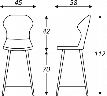 Обеденный стул Марио барный(Изумрудный Т189/ноги черные) в Уссурийске - изображение 2