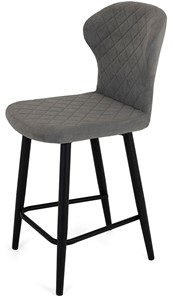 Кухонный стул Марио полубарный(Светло-серый Т180/ноги черные) в Находке