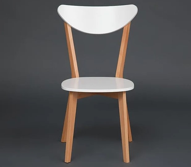 Кухонный стул MAXI (Макси), бук/МДФ 86x48,5x54,5 Белый/Натуральный Бук арт.19584 во Владивостоке - изображение 1
